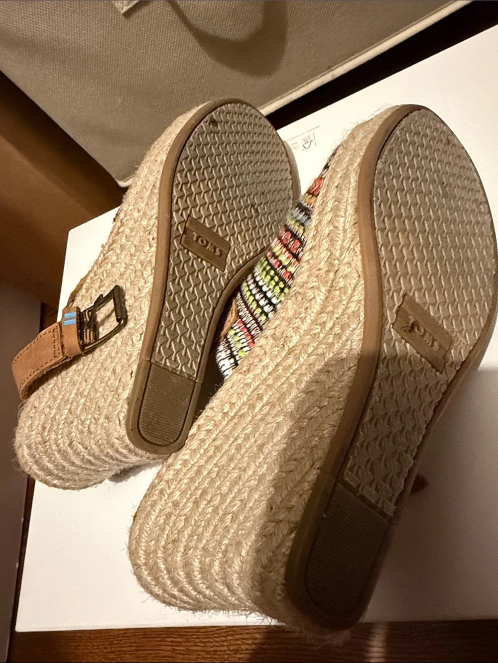 Toms Multicolor Woven Espadrille Slide Sandals